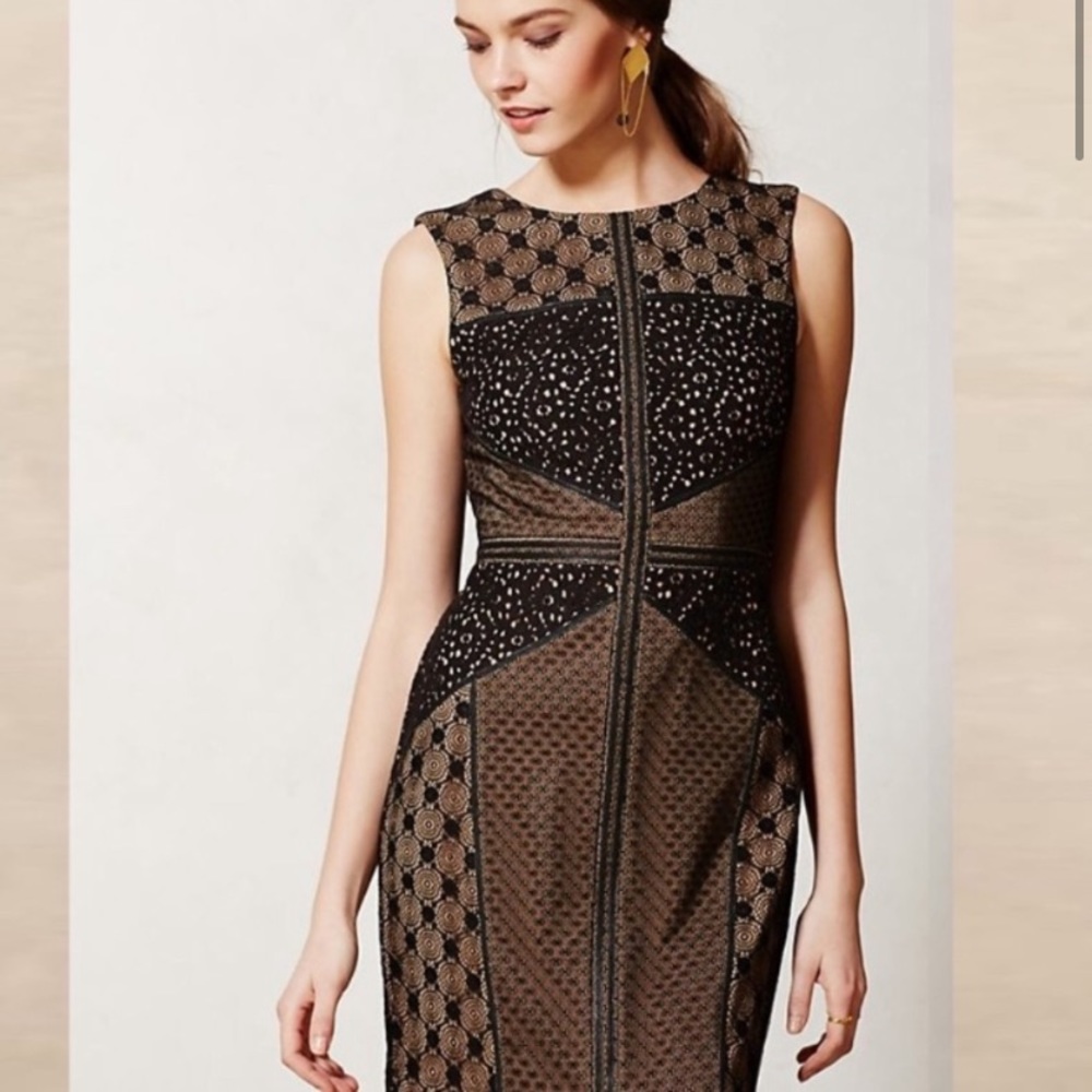 Anthropologie Heartloom Lace Overlay Dress M